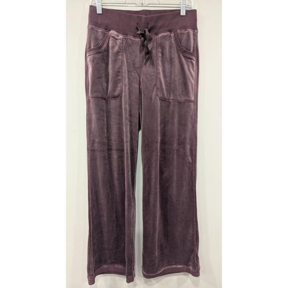 Sundance Catalog Purple Velour Velvet Drawstring Pocket Pants Size Small - Picture 1 of 6
